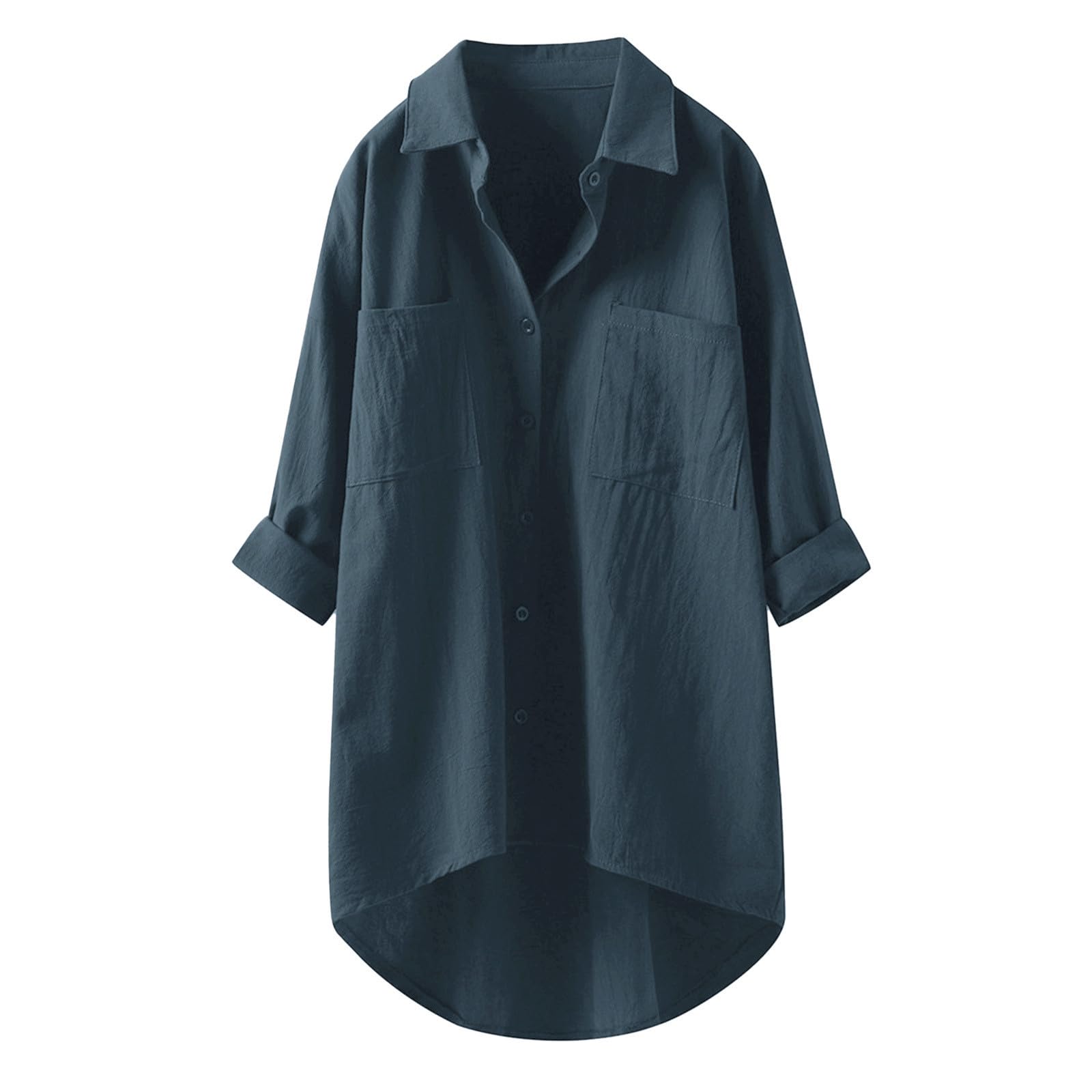 Camisa de lino con botones para mujer, de verano, a la moda, cuello sólido, manga larga, gasa Vcation 2025, túnica de muselina de primavera, blusas de novio, playa, lino, algodón, lino, camisa de