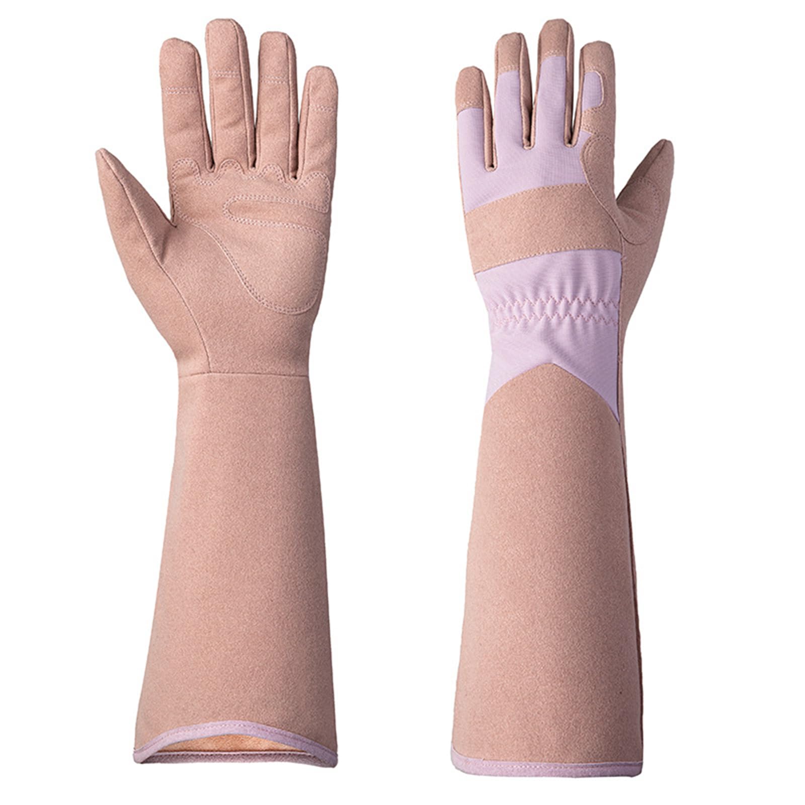 Długie rękawice ogrodowe odporne na kolce i przebicia, lekkie rękawice ochronne do pracy w ogrodzie i na zewnątrz,Pink,42cm