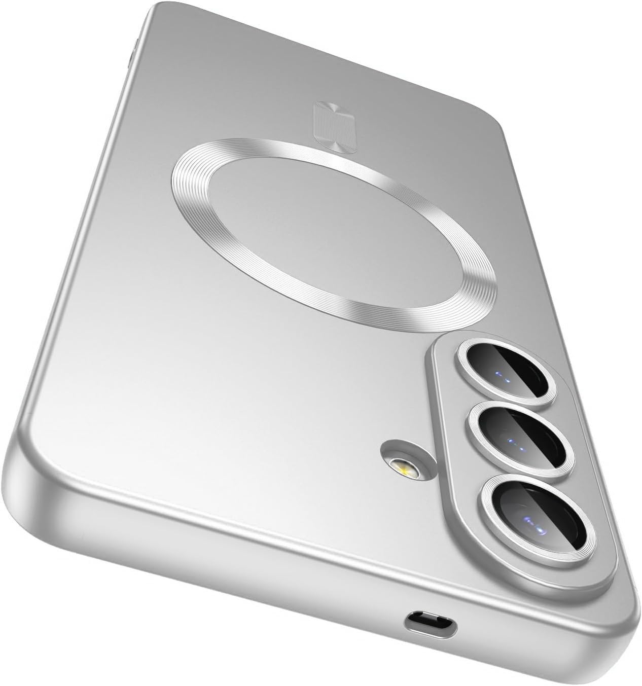 DIZORO Compatible with Samsung S26 5g Case, Compatible with MagSafe, Matte Luxury Metallic Luster Flexible TPU Wireless Charging Shockproof Back Cover with Camera Protector Lens (Silver)-image-25