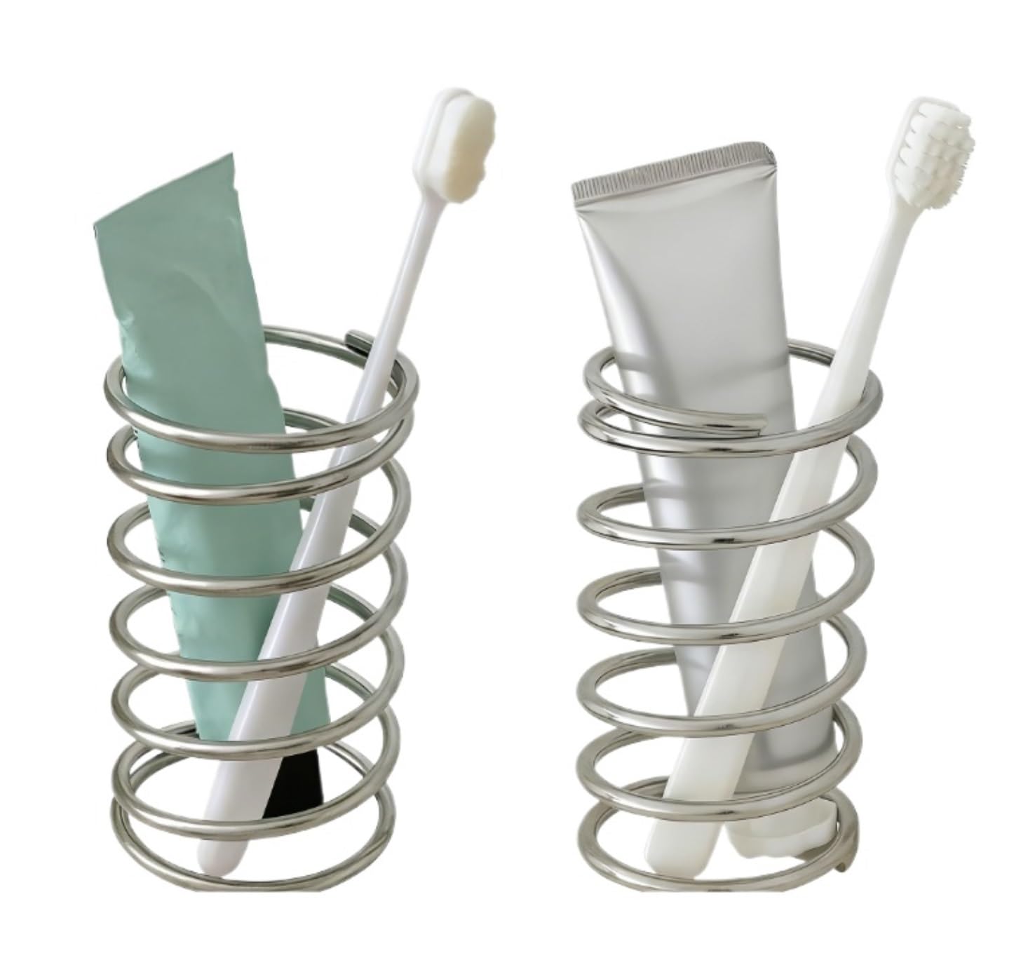 Organizer per Spazzolino da Denti Porta Spazzolino E Dentifricio Portaoggetti da Appoggio in Metallo A Spirale for Il Bagno Accessori da Bagno