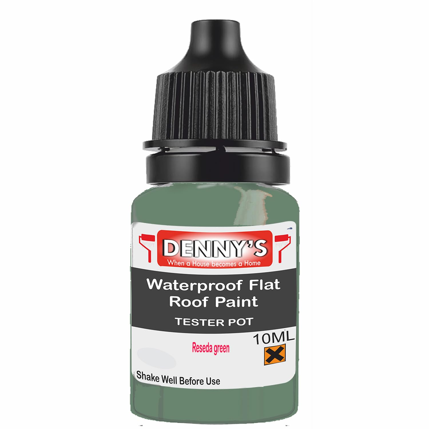 SCOOBYS PAINTS BACK IN THE MIX Chlorinated Rubber Flat Roof Paint – Waterproof Roof Sealer & Leak Repair Coating, Quick Drying, High Adhesion (Reseda green, 10ML Tester Bottle) — image 1