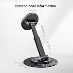 UGREEN Magsafe Phone Stand Magnetic Holder for Desk 360° Rotating Adjustable Height Foldable Portable Travel Mount Metal Ring Compatible with iPhone 17 16 15 Pro Max 14 13 12,Galaxy S24 Ultra S23