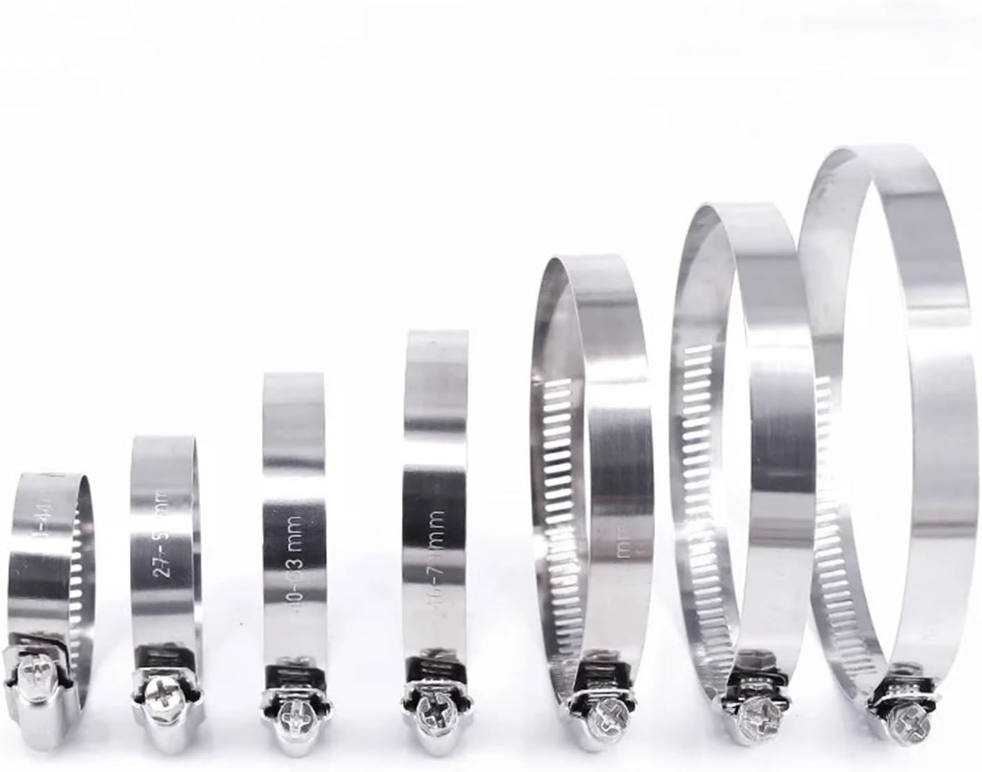 Clamp Assortment Kit, Adjustable Hose Clamps 201 Stainless Steel Hose Clamps Hose Clamps for Pipes 8-300mm(19-29mm 20pcs)