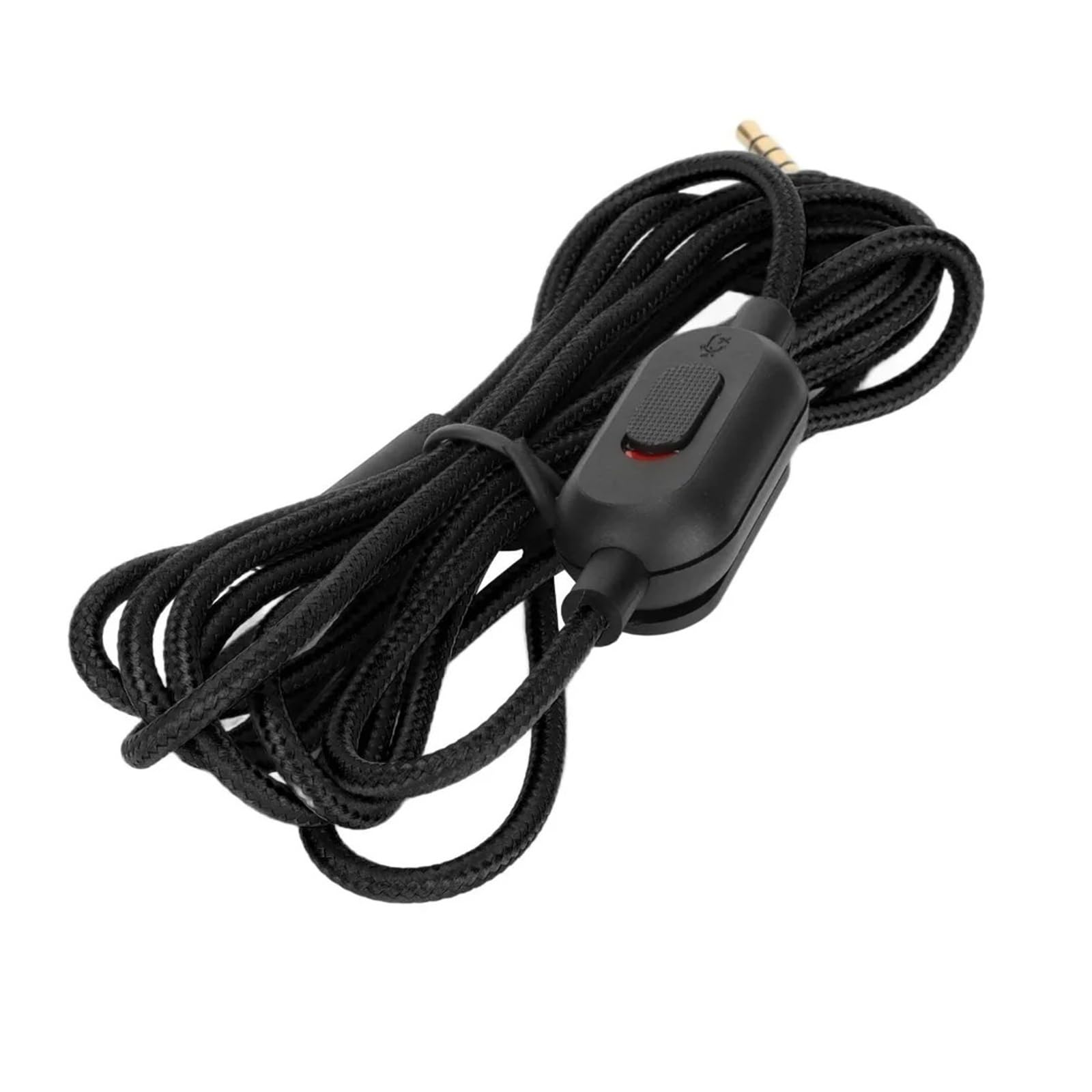 3,5 mm gamingowy zestaw słuchawkowy wymienny kabel nylonowy pleciony z przełącznikiem wyciszającym do Logitech G Pro G Pro X G433 G233 czarny (czarny)