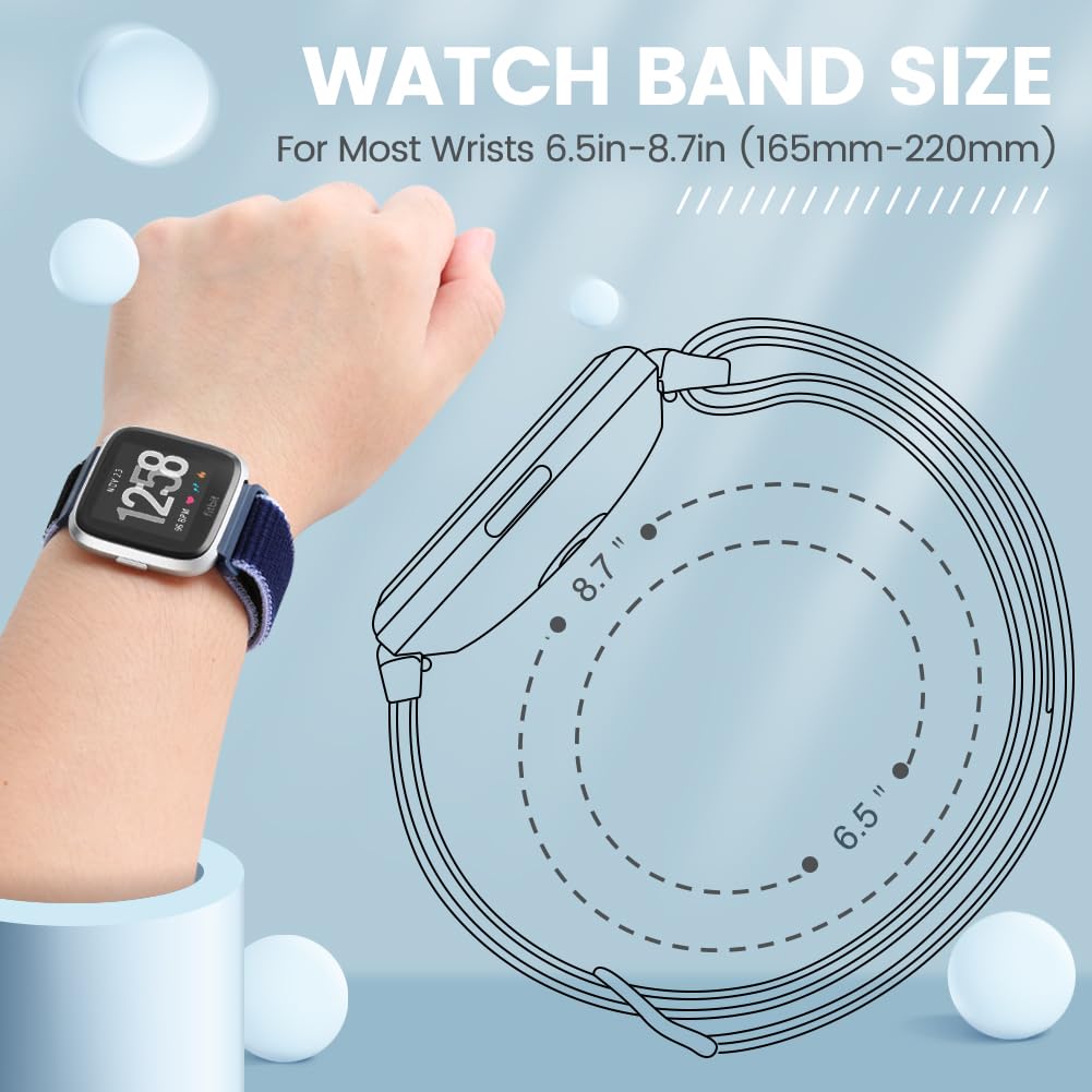 KIBDSNG Nylon Strap Compatible with Fitbit Versa 2 Strap/Versa Lite/SE/Versa Strap - Image 4