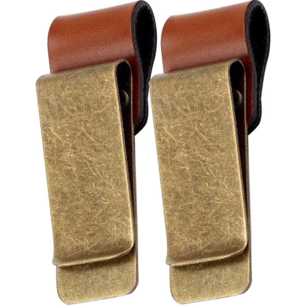 Sanfly Leather Pen Loop Metal Clip Pen Holder for Traveller's Notebook 2pcs/set Stainless Steel Pencil Clip Diary Accessories