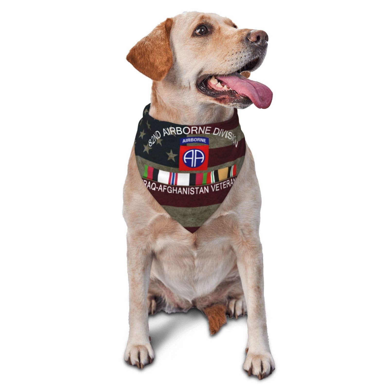 82nd Airborne Division Iraq-Afghanistan Veteran Dog Scarf Pet Bandana Cat Pet Bibs