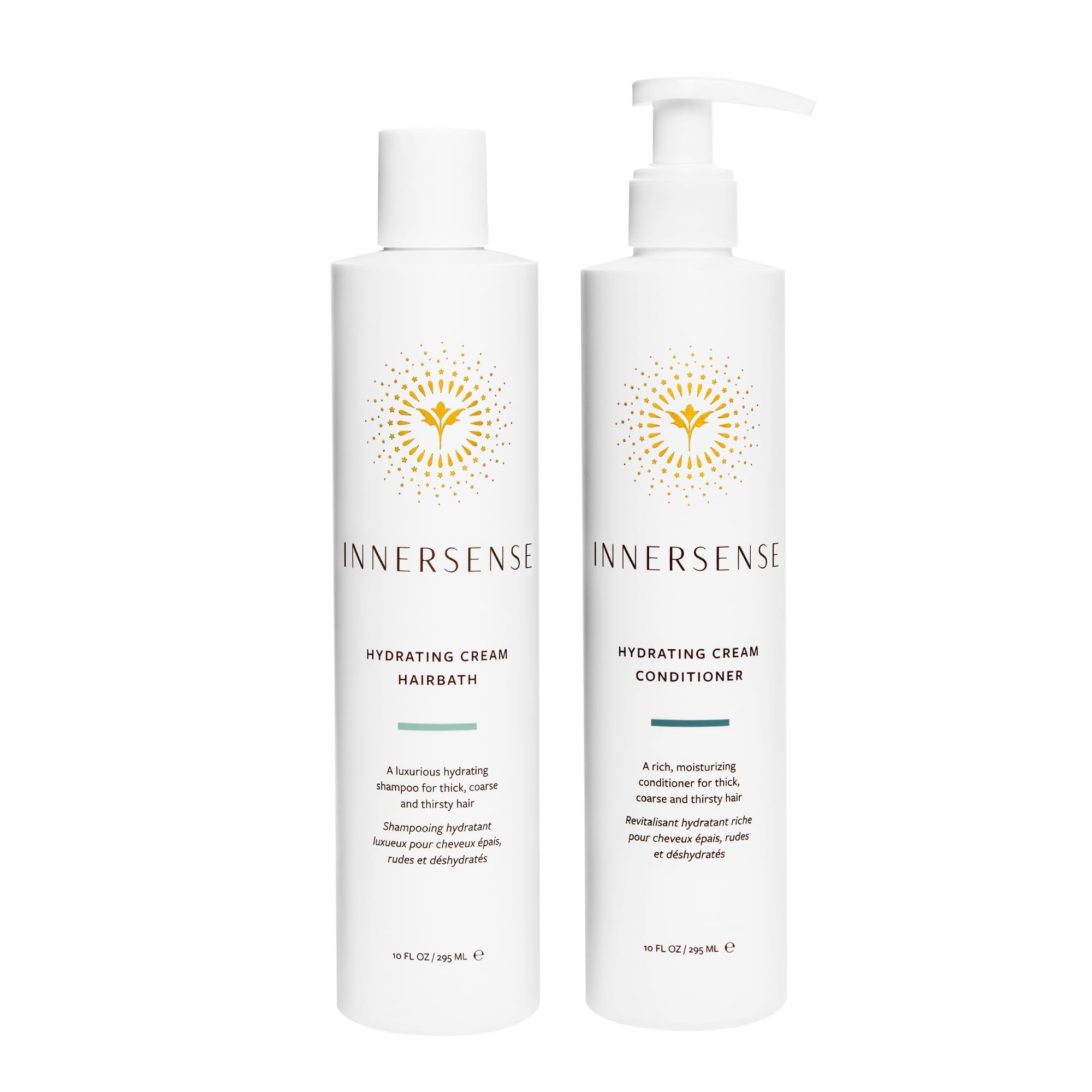 INNERSENSEOrganic Beauty - Natural Hydrating Hairbath Shampoo + Cream Conditioner Duo | Non-Toxic, Cruelty-Free, Clean Haircare (10 fl oz each)