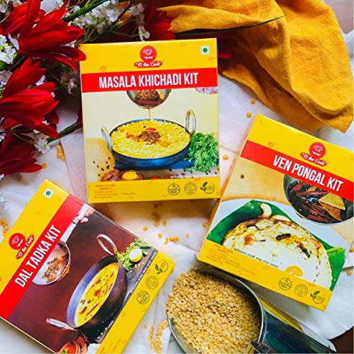 DAL Combo (DAL TADKA KIT+ Masala KHICHADI KIT + VEN PONGAL KIT) Serves 2 Each, All Natural, Easy to Cook, Pack of 3