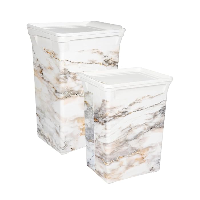 Buy Kreher Set of 2 TrashBin, Storage Bins with Lid, 40 Liter and 20