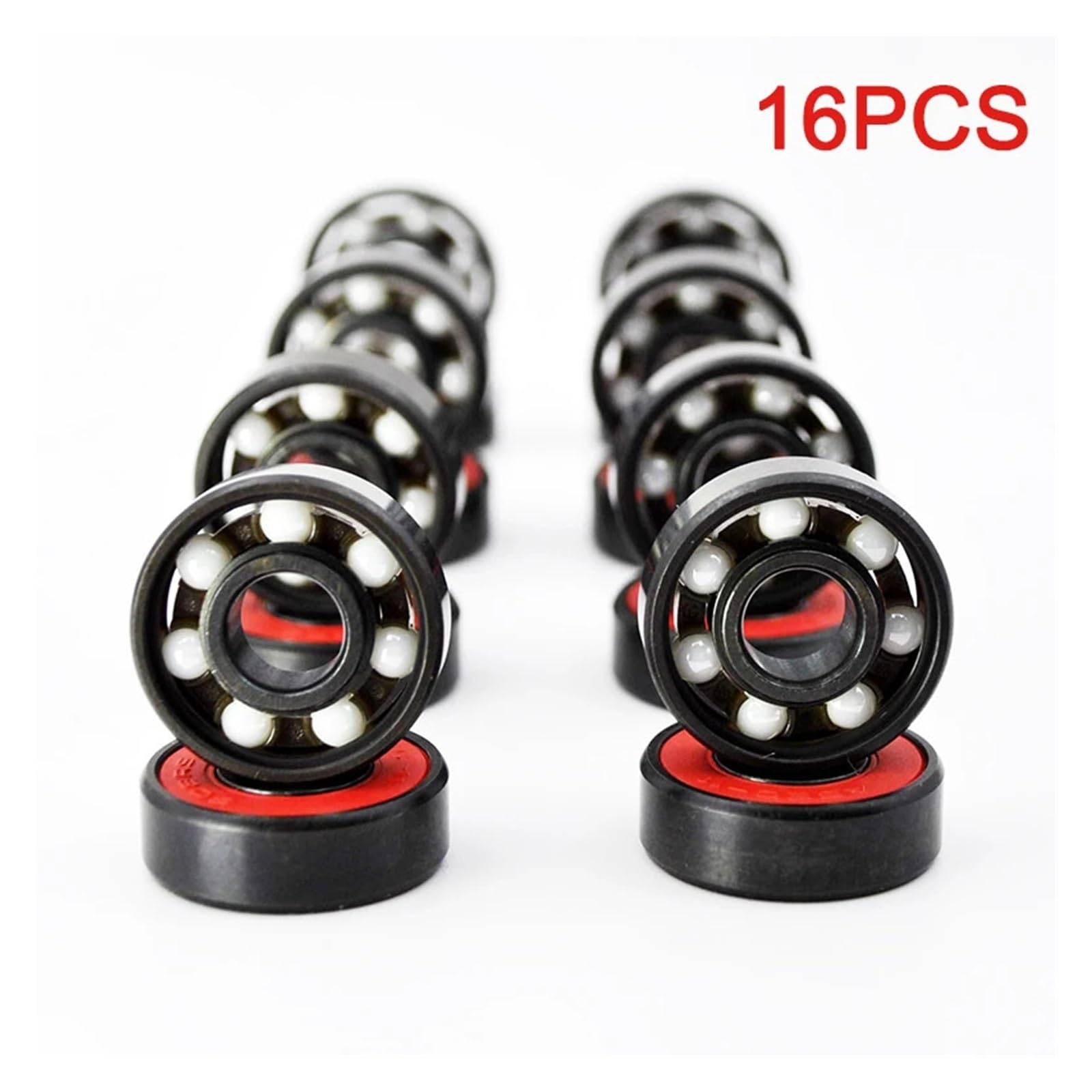 Lot de 16 roulements à billes hybrides en céramique 608 2RS – ABEC-11 haute vitesse for rollers, skateboards et longboards – Roulements miniatures 8 x 22 x 7 mm
