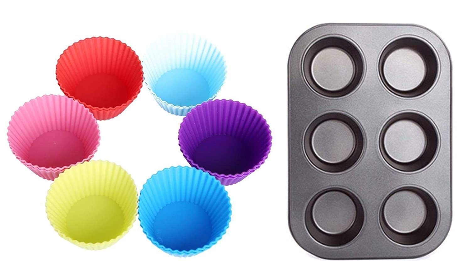 See full amazon price history chart for Xacton Combo Of 6 Slot Muffins Tray With 6 Pcs Paper Cake Cup Liners | Cupcake Cases | Round Shape Baking Cups | Reusable Silicone | For Handmade Soap, Biscuit Chocolate Multicolor - Multicolour Xacton Combo Of 6 Slot Muffins Tray With 6 Pcs Paper Cake Cup Liners | Cupcake Cases | Round Shape Baking Cups | Reusable Silicone | For Handmade Soap, Biscuit Chocolate Multicolor - Multicolour (B0B5S4ZQRW) Amazon Price History, Amazon Price Tracker
