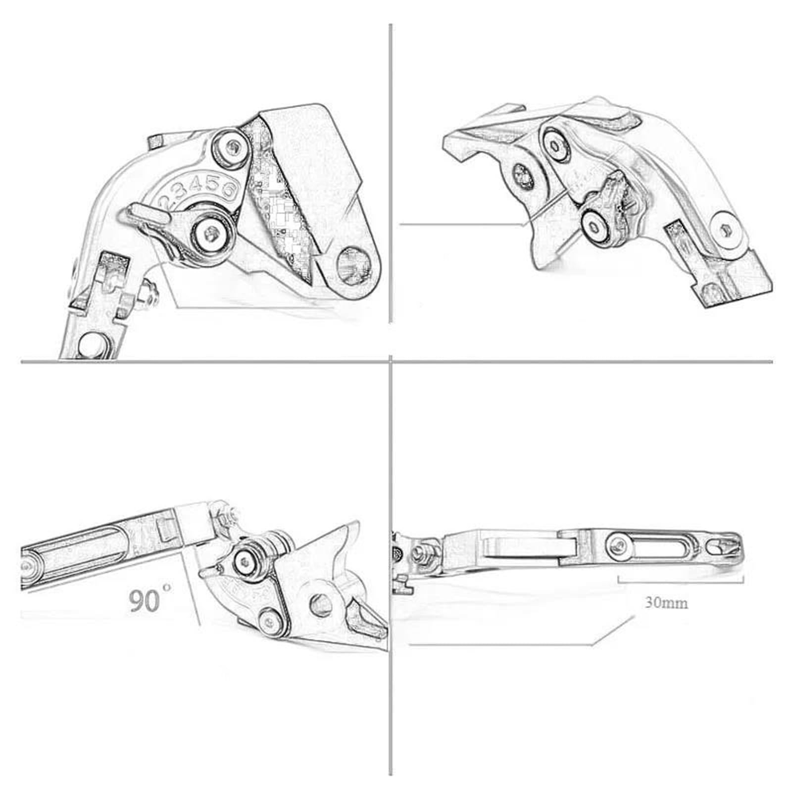 Bremsgriff Set Motorrad-Brems- Und Kupplungshebel Für SUZUKI SV650, SV650S, SV 650 S (1999–2009), Sechsfach Verstellbar, Lenkerhebel Motorrad Bremse Kupplungshebel(Farbe 1)