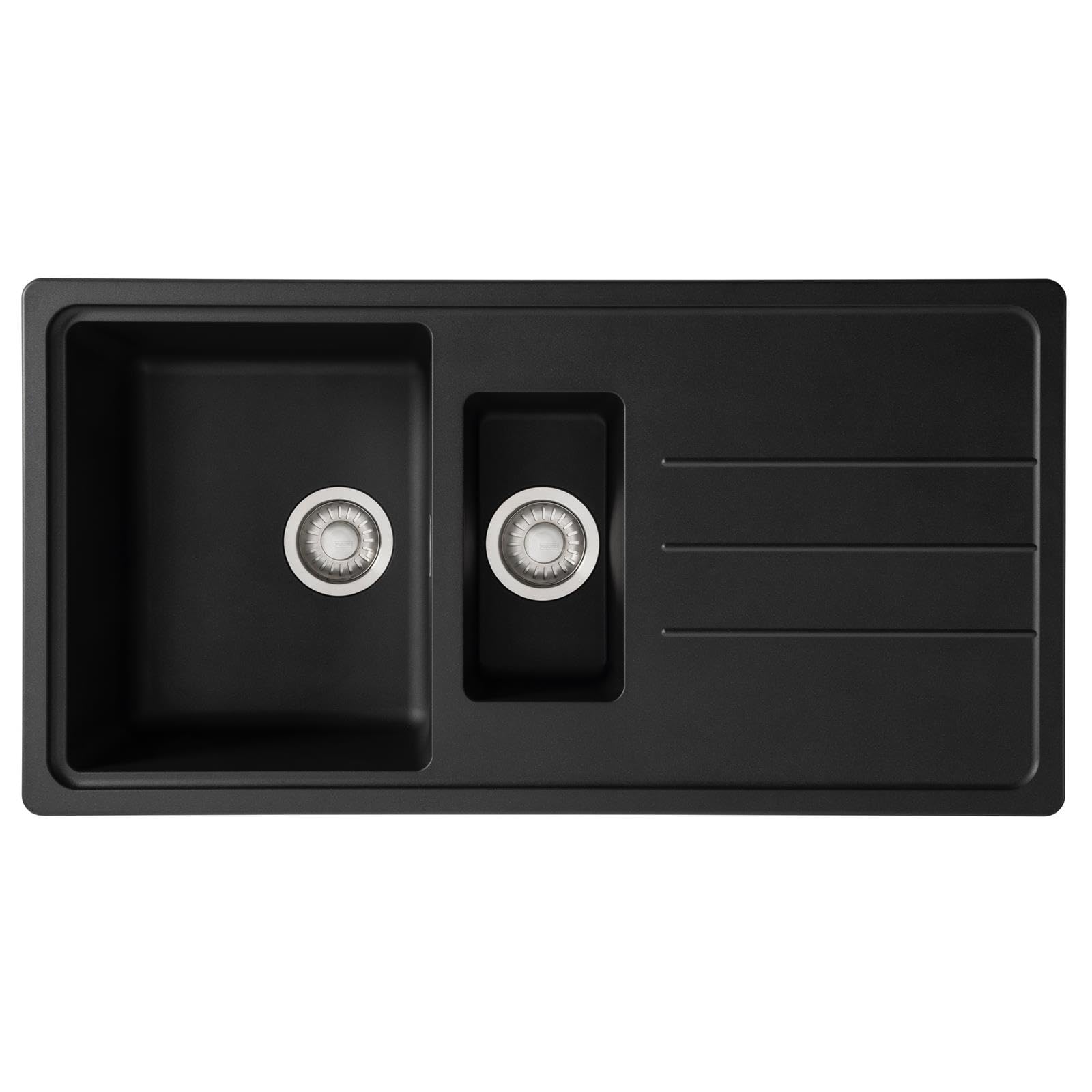Franke Black Junos Jsd651-97Cb 1.5 Bowl Tectonite Reversible Inset Kitchen Sink