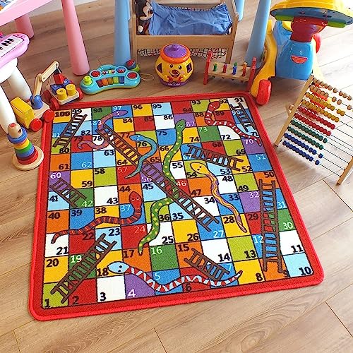 AMBATTERY 150X180Cm Bodenmatte Kinderfarbe Teppichmatte Schlangen Und Leitern Teppiche Für...