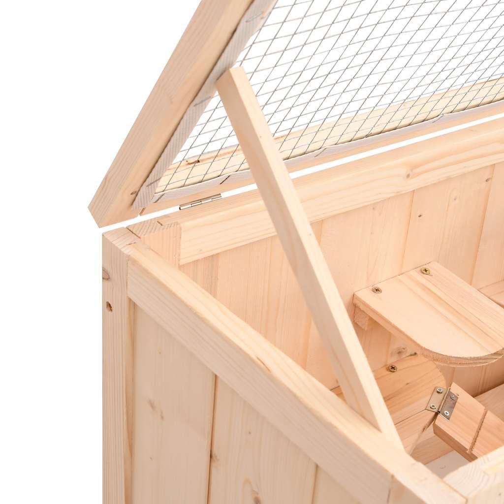 Jaula para hámsters, 60 x 30 x 35 cm, madera maciza | Casa de roedores para salón con ventana de cristal acrílico y bandeja inferior extraíble para facilitar la limpieza.