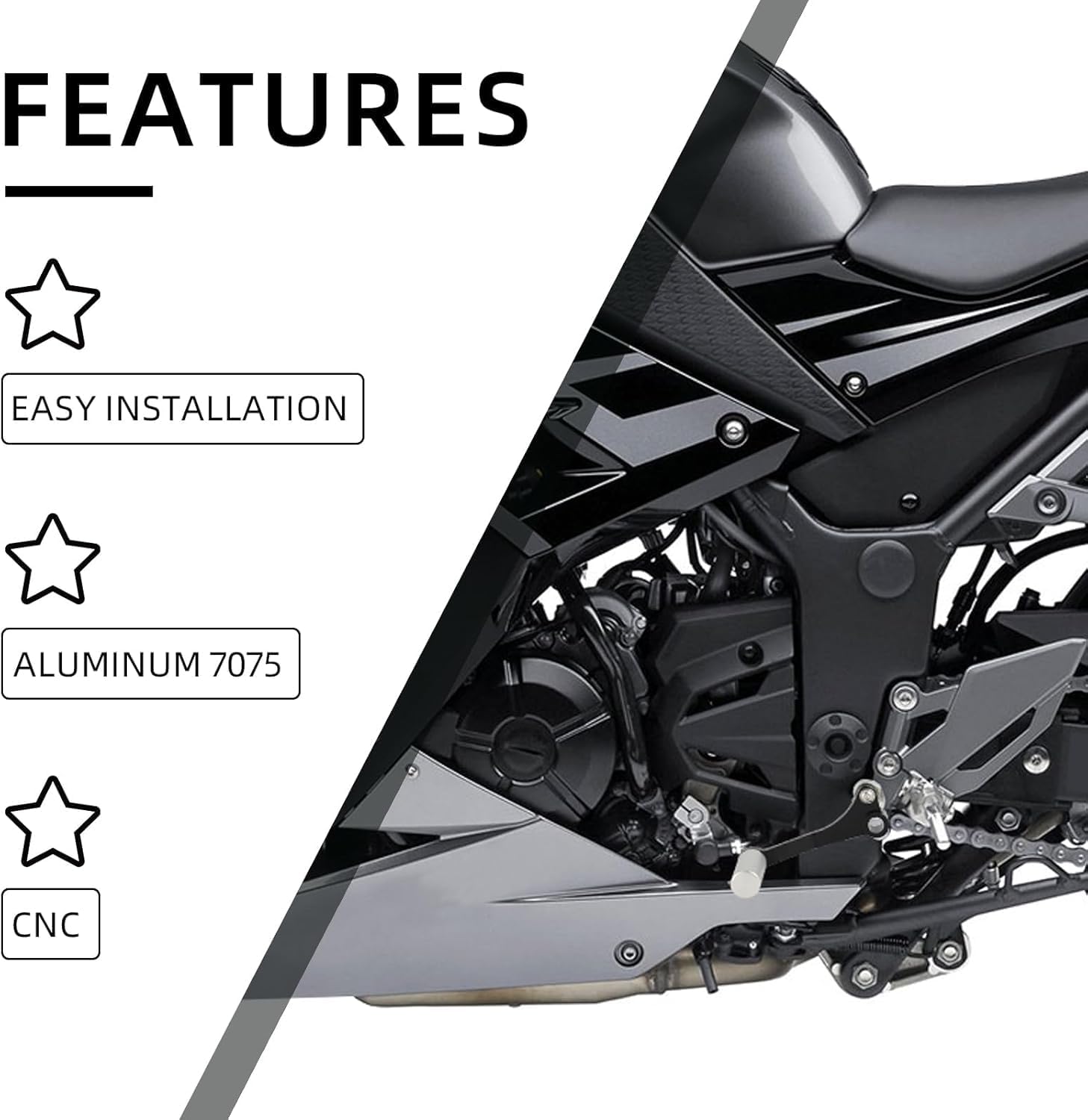 Gear Shifter for Ninja 300,CNC Aluminum Motorcycle Foot Shift Lever for Ninja300 2013-2017-Black