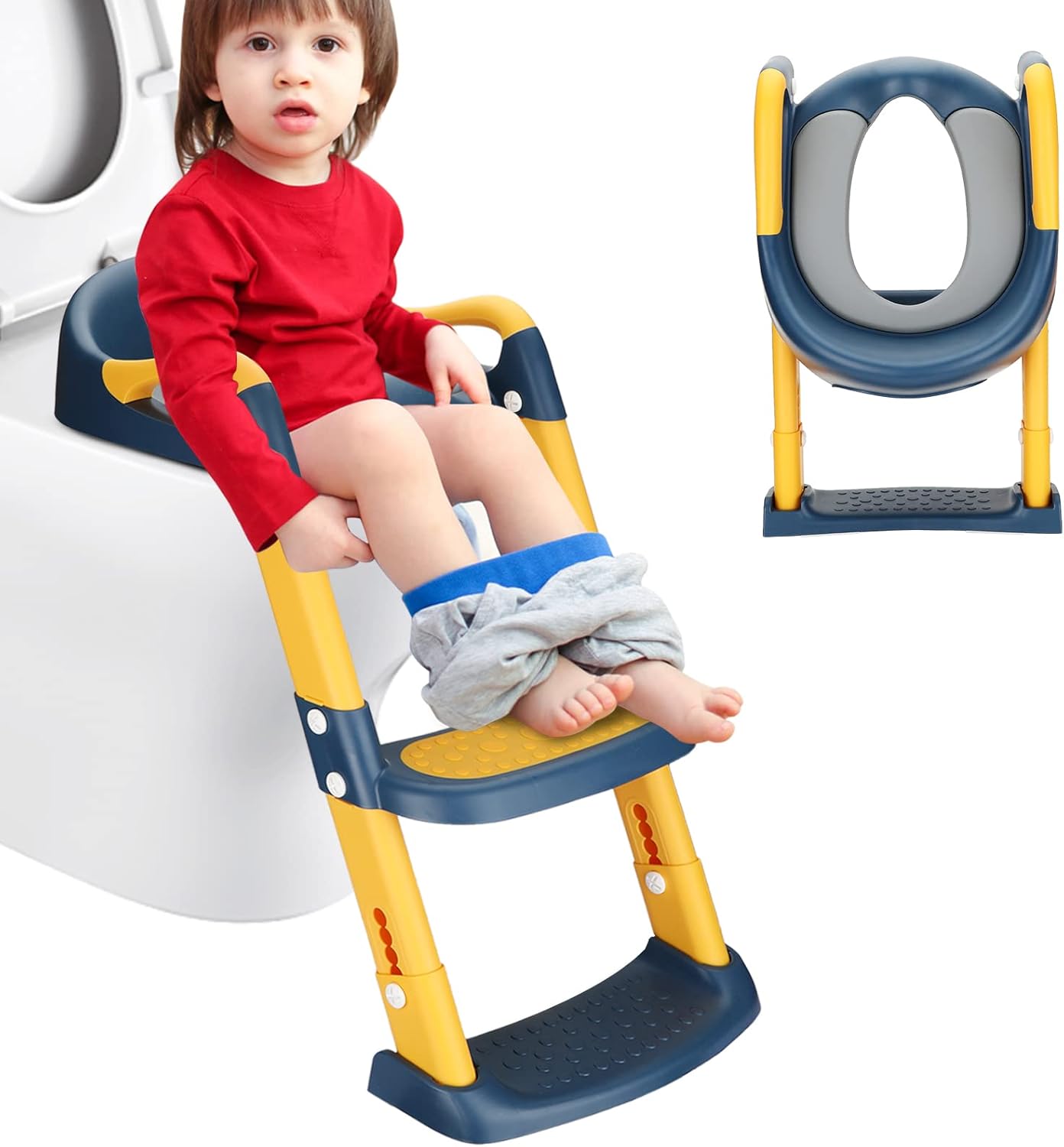 DEANIC Potty Training Toilet Seat with Step Stool Ladder, Toddler