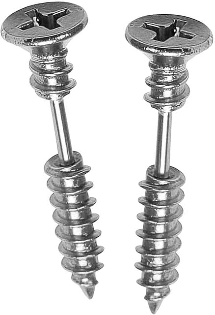 Zeayebsr 2pcs Women Men Punk Stainless Steel Screw Ear Studs Earrings Jewelry Silver-