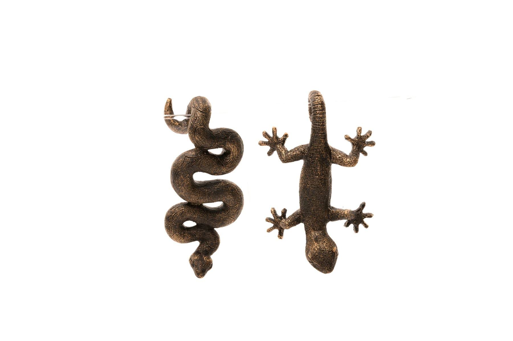 Pot Buddies Bronze Gecko & Snake Bundle Set