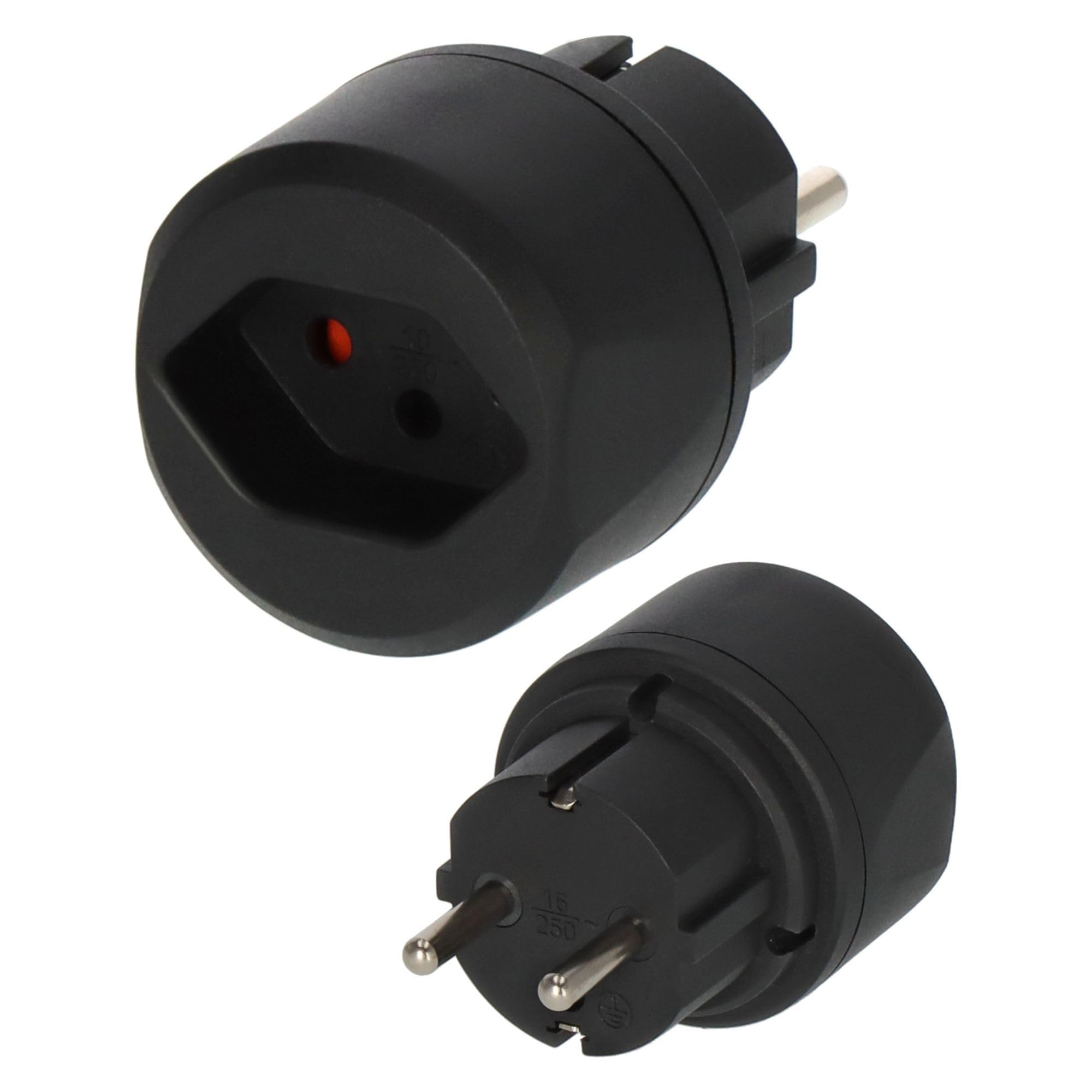 Brennenstuhl wtyczka podróżna/adapter podróżny (adapter gniazda podróżnego do podłączania urządzeń elektrycznych ze szwajcarskim systemem wtyczek w krajach z systemem wtyczek z uziemieniem) czarny