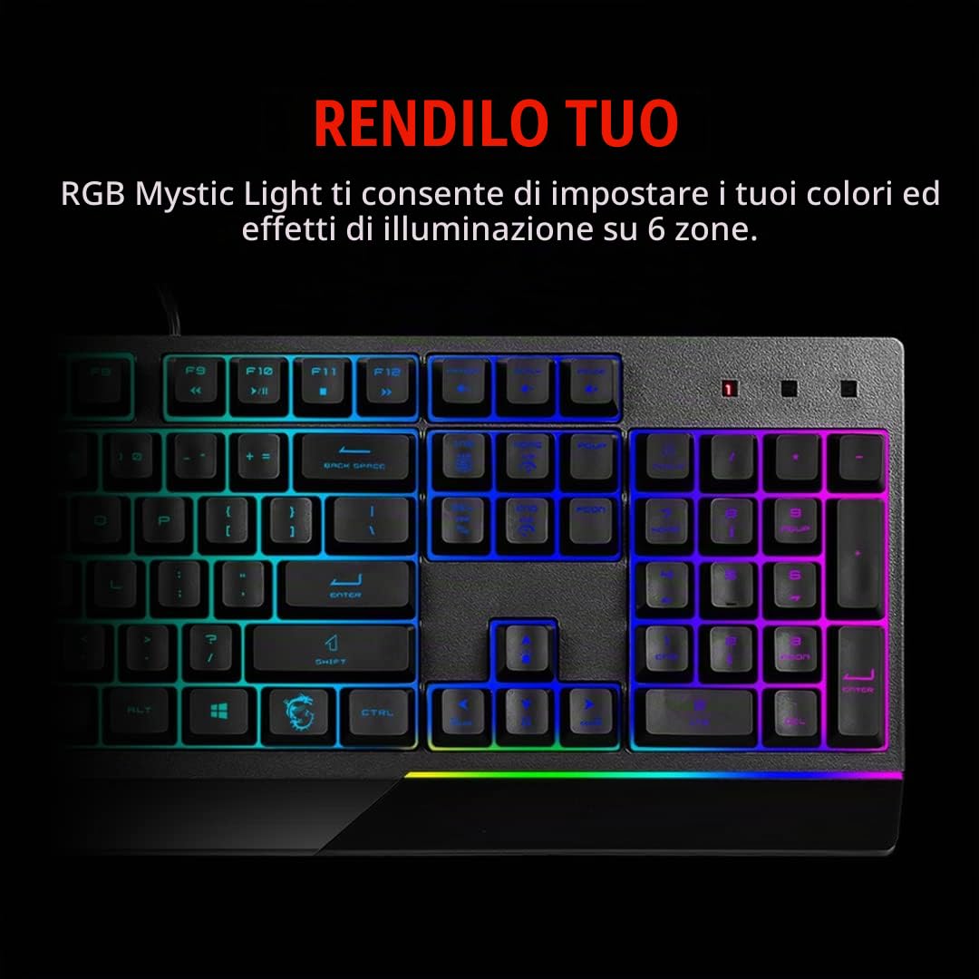 msi Vigor GK30 RGB Tastiera da Gioco Meccanica - Layout Italia