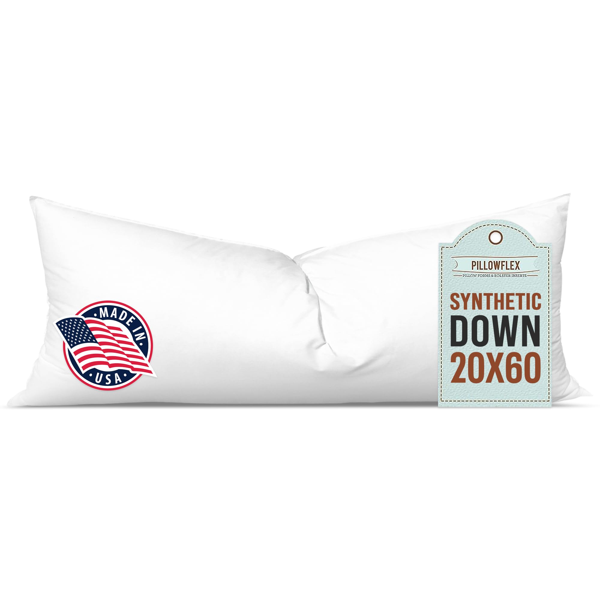 Pillowflex Synthetic Down Pillow Insert 20x60 in - Karate Chop Pillow