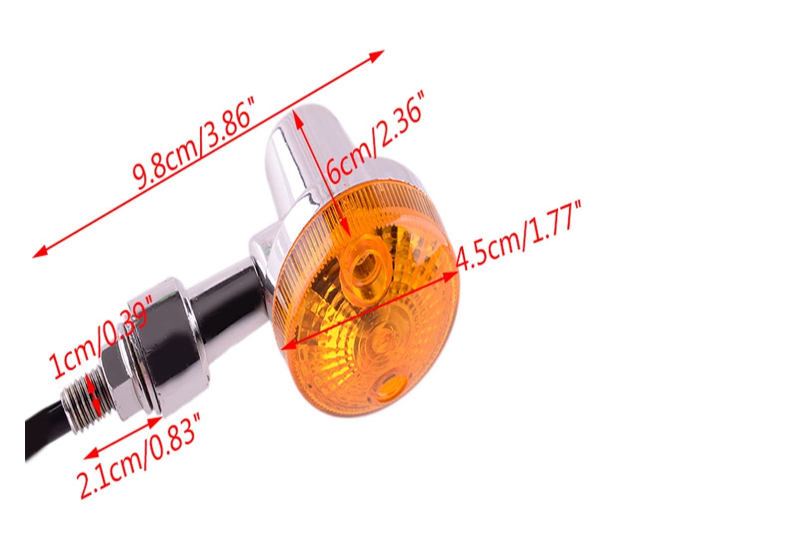 Clignotant Clignotants 4 Pièces 10mm 2 Fils Universel Moto Clignotant Lampe Ambre Clignotant Indicateur 12V Étanche
