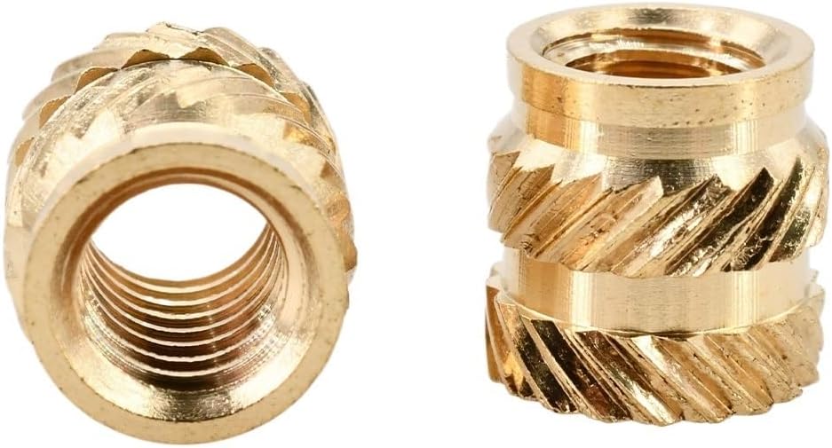 Threaded Inserts for 3D Printing, 100pcs Heat Set Threaded Inserts, Brass Nut Hot Melt Knurled with Double Twill M2 to M8(M5x5x7mm)