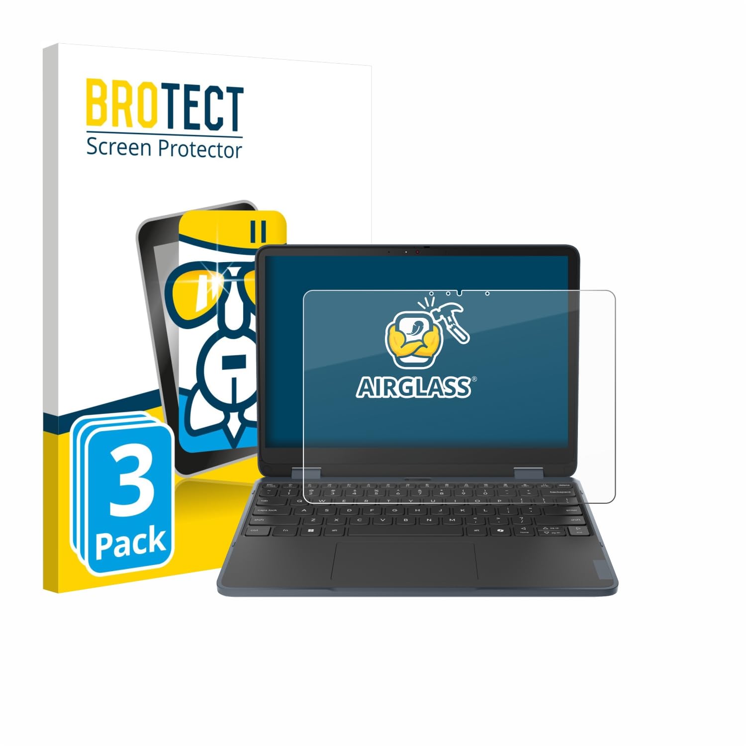 brotect Pellicola Protettiva Vetro per Lenovo 500w 2-in-1 Gen 5 Protezione Schermo (3 Pezzi) [Durezza Estrema 9H, Chiaro]