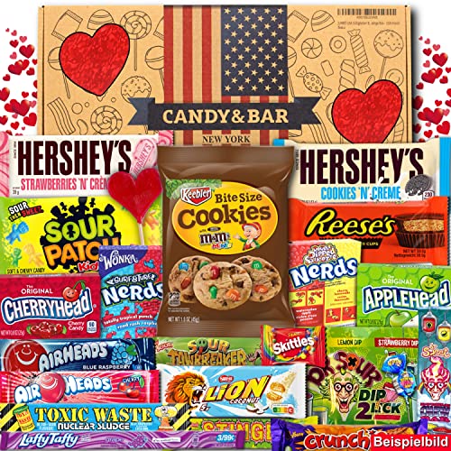 Candy & Bar Sweets USA Süßigkeiten Box | Valentinstags Box | 21-teilige Box | Box voller Top Bestseller | USA Import | Ausgefallenes Geschenk | Love Box | 2023 Edition Cover