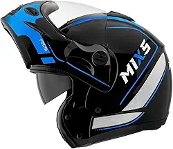Capacete de Moto Mixs MX Captiva Route Brilhante Com Viseira Interna Solar Óculos de Sol Articulado Escamoteável Robocop Cinza Com Cinza
