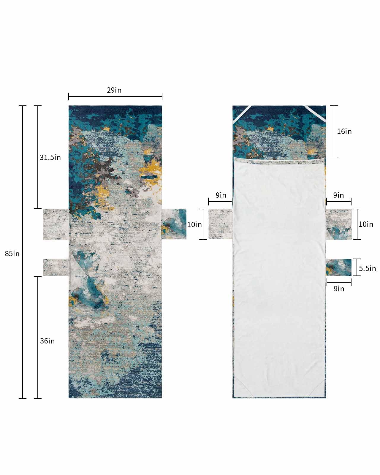 Abstract Blue Beach Lounge Chair Towel Cover, Soft Chaise Lounge Towel with Side Pockets Patio Pool Chairs Cover for Beach/Pool Sunbathing 29x85 Modern Shabby Chic Orange Street Art