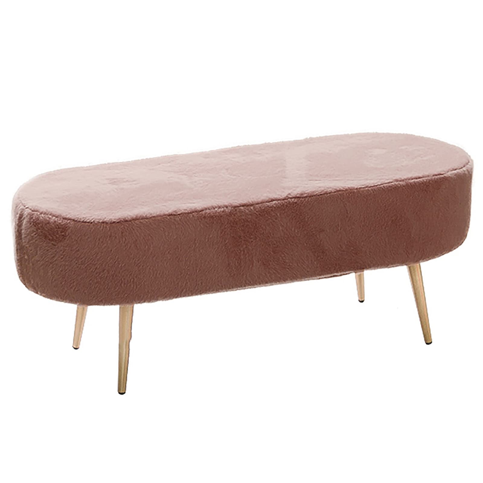Repose-pieds en fausse fourrure rose pour soulager les jambes lourdes avec style dans le salon