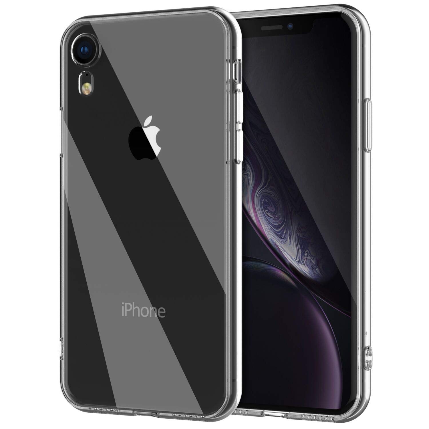 Shamo's Tempered Glass Case for iPhone XR Crystal Clear Shock Absorption with TPU Bumpers and Anti-Scratch Glass Back (Clear)