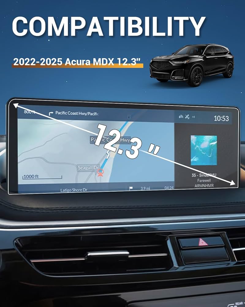 thumbnail interactive-video image 1 of BIBIBO 2Pcs For 2024 2025 Acura MDX Screen Protector 2022 1 of 11