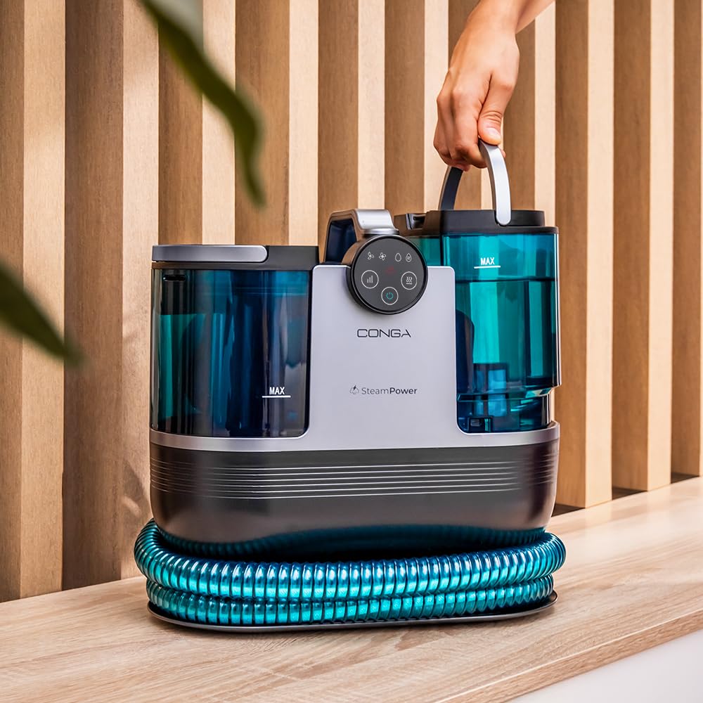Cecotec Lavatappeti Aspirapolvere con Cavo Conga 7000 Carpet&Spot Clean Steam. Max. 1700 W, Vapore, Serbatoio Acqua Pulita 1600 ml e Acqua Sporca 950 ml, Raggio d'Azione di 9m
