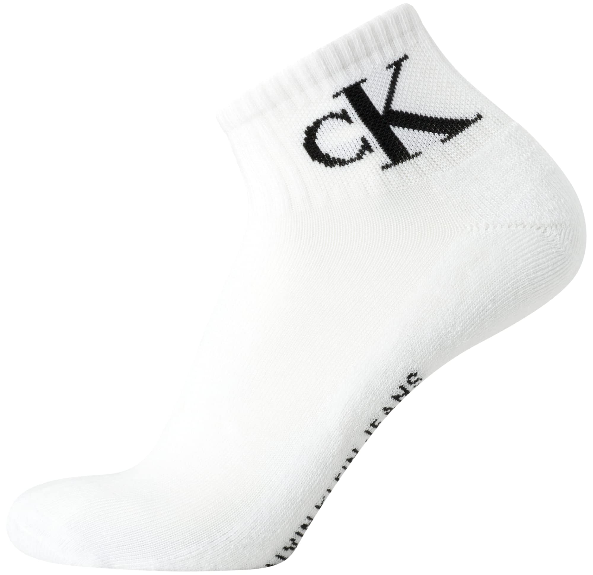 Calvin Klein Calcetines deportivos acolchados para hombre, de corte de un cuarto (paquete de 12), blanco, 7-12