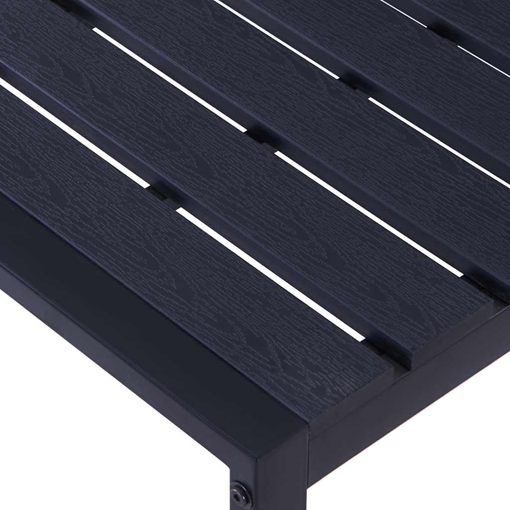 Banco de jardín 120,5 cm Placa PS Negro con Marco de Hierro