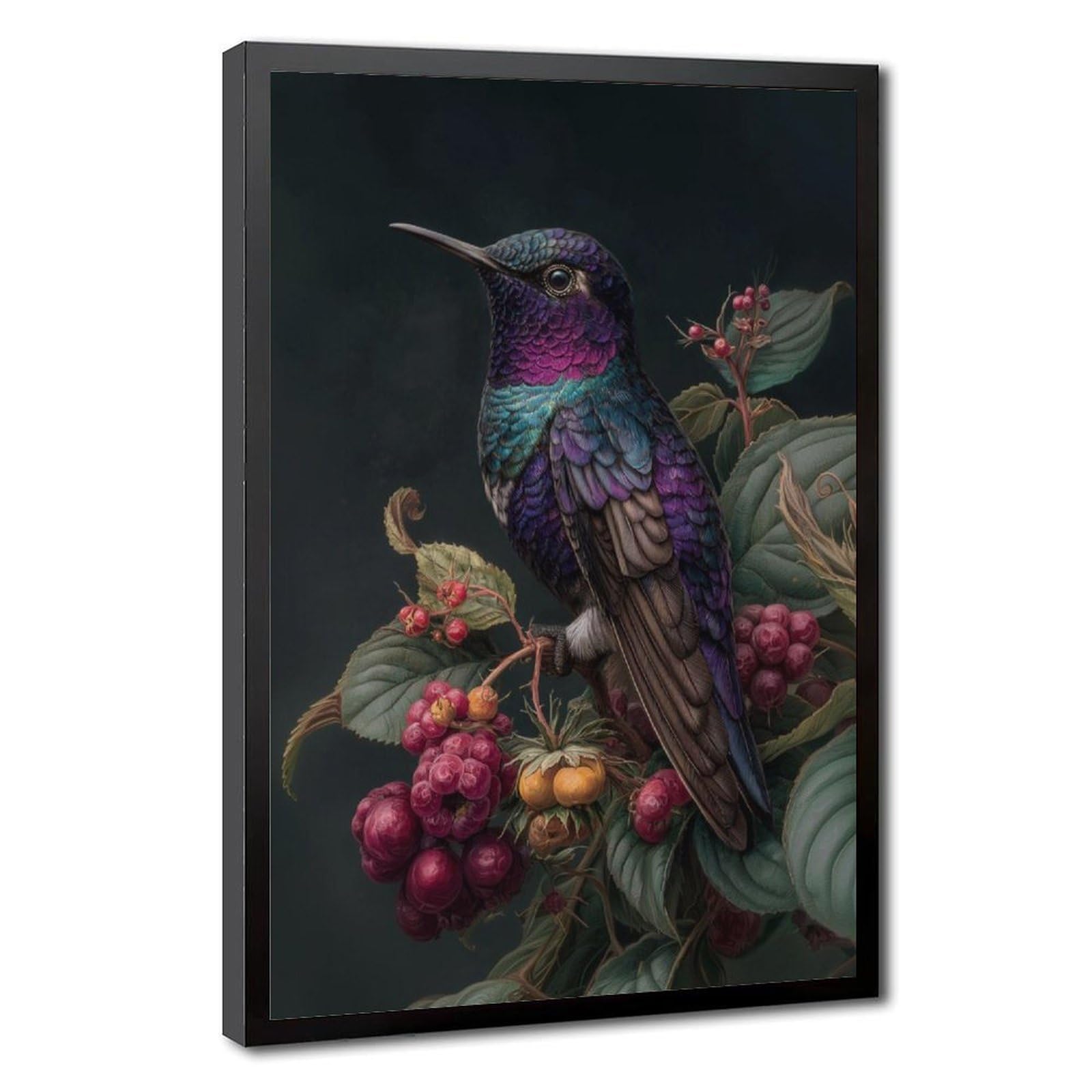 Bareronor Purple Deep Hummingbird Canvas Poster Bedroom Decor Landscape Office Room Decor Gift 20" L X 30" W