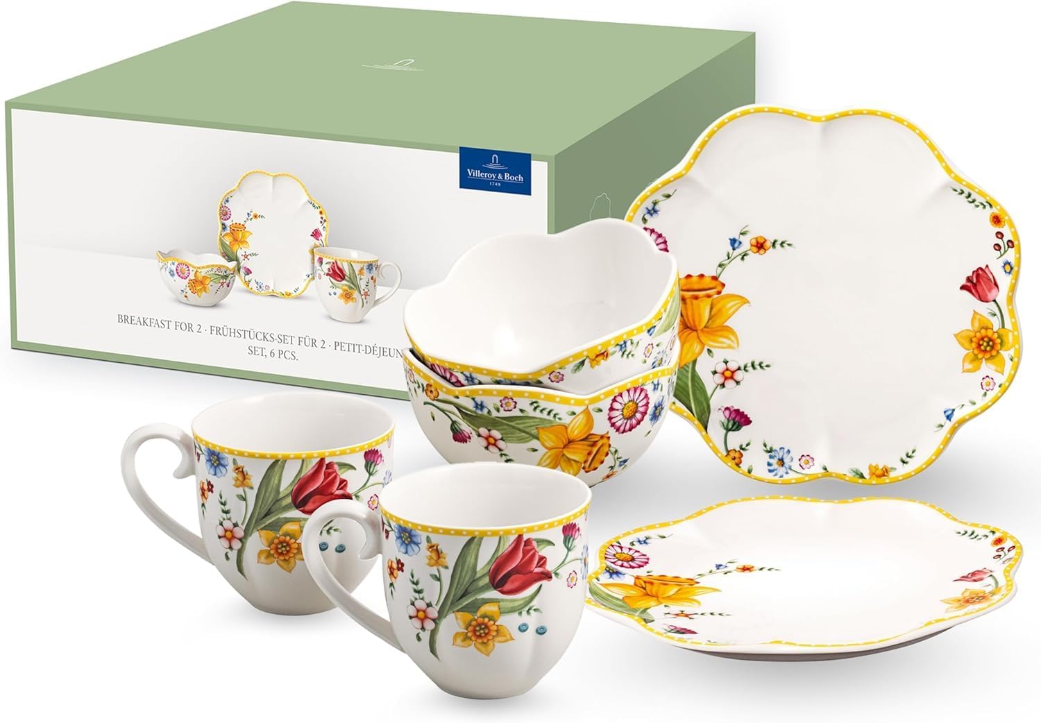 Villeroy & Boch Spring Awakening Milchkännchen, Premium Porzellan, Gelb