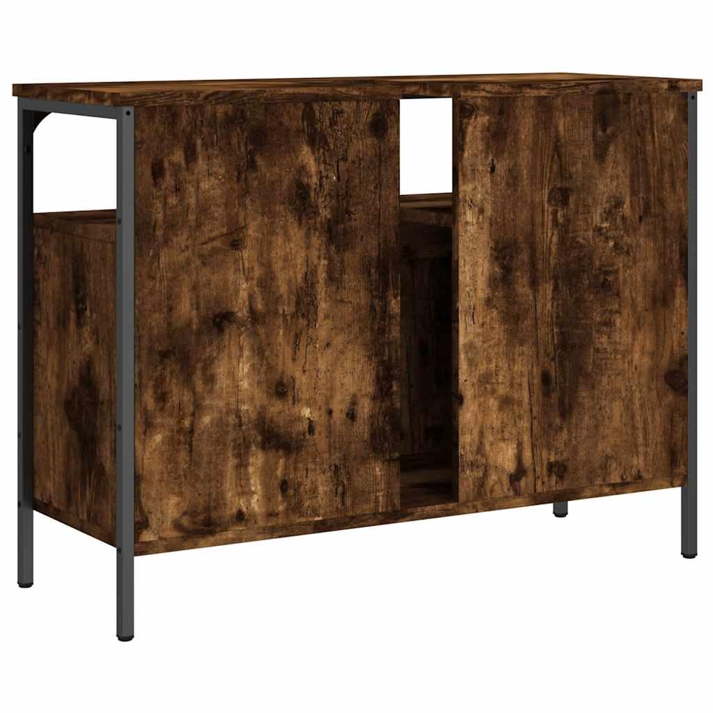 SYDE Szafka łazienkowa drewniana dąb dymny 80x30x60 cm