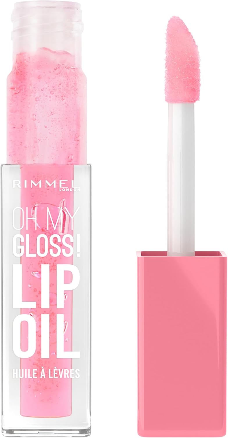 Rimmel Oh My Gloss!, 001 Pink Flush, lipolie, niet-plakkerig, vochtboost, hydraterend en rustgevend, gemakkelijk aan te brengen, vegan formule, 6 ml Rimmel Oh My Gloss!, 001 Pink Flush, lipolie, niet-plakkerig, vochtboost, hydraterend en rustgevend, gemakkelijk aan te brengen, vegan formule, 6 ml