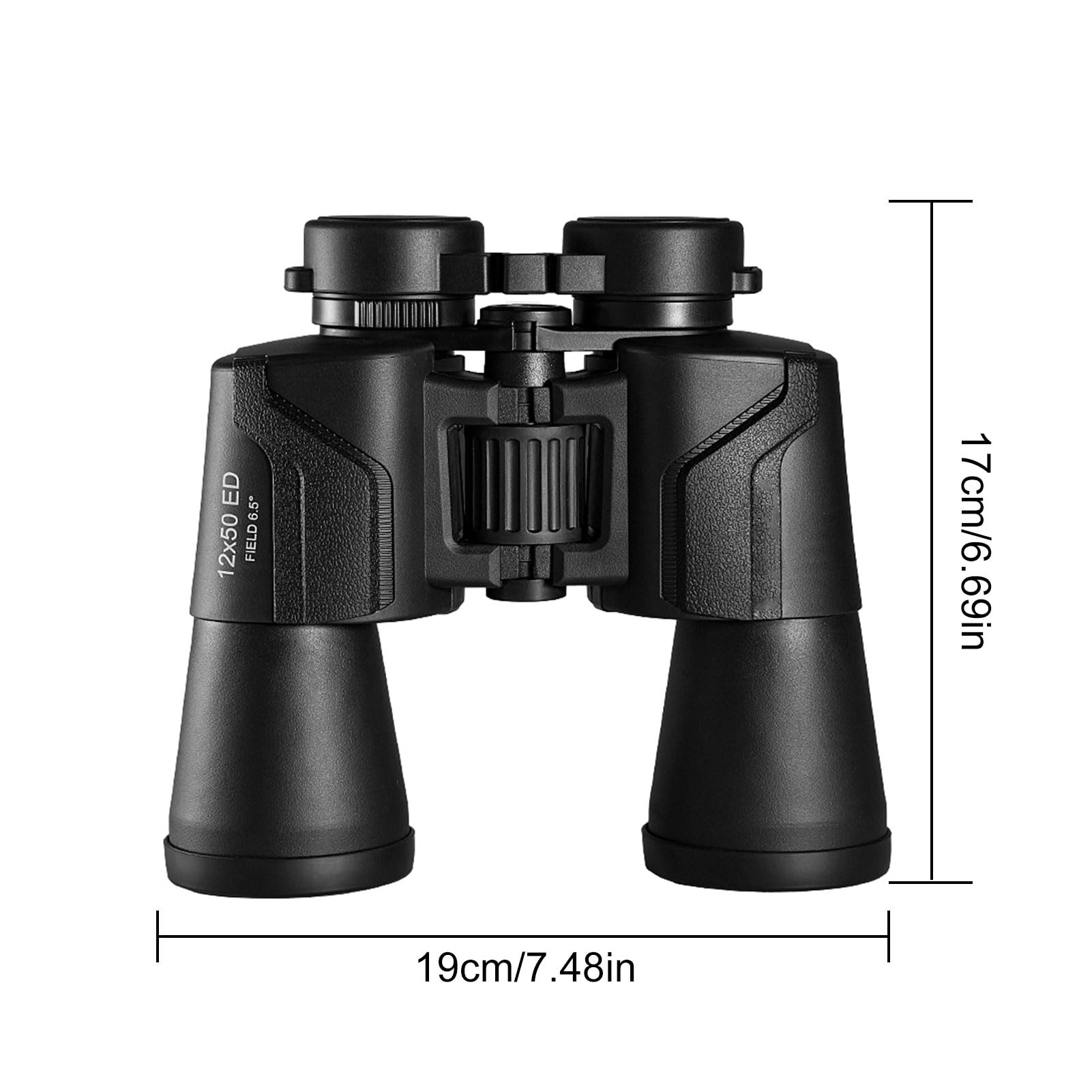 Lornetka o Wysokiej Rozdzielczości 12X50 dla Dorosłych, Lekki Teleskop z Pryzmatem BAK7 W Pełni Powlekany Obiektyw Okular 26 Mm do Obserwacji Ptaków Piesze Wycieczki Kemping