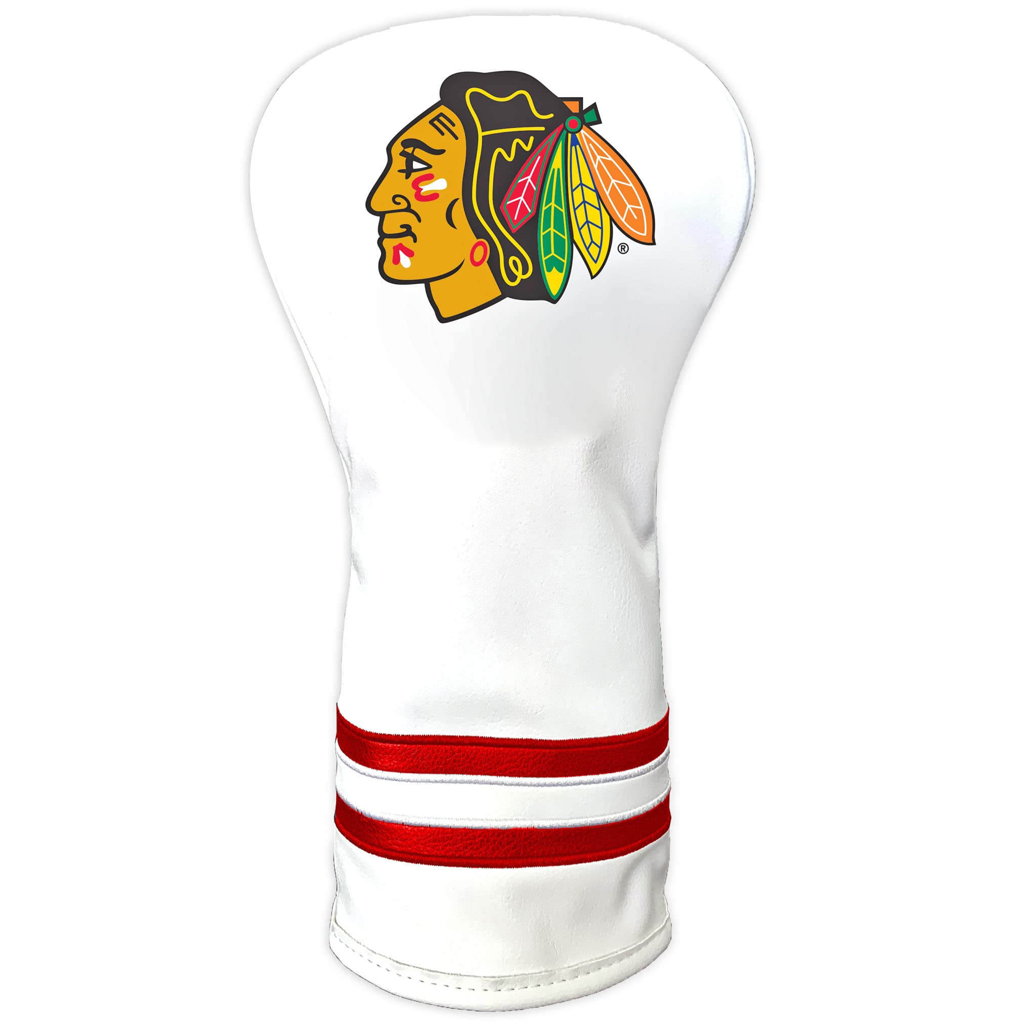 Team Golf NHL Chicago Blackhawks White Vintage Driver Golf Club Headcover, Form Fitting Design, Retro Design