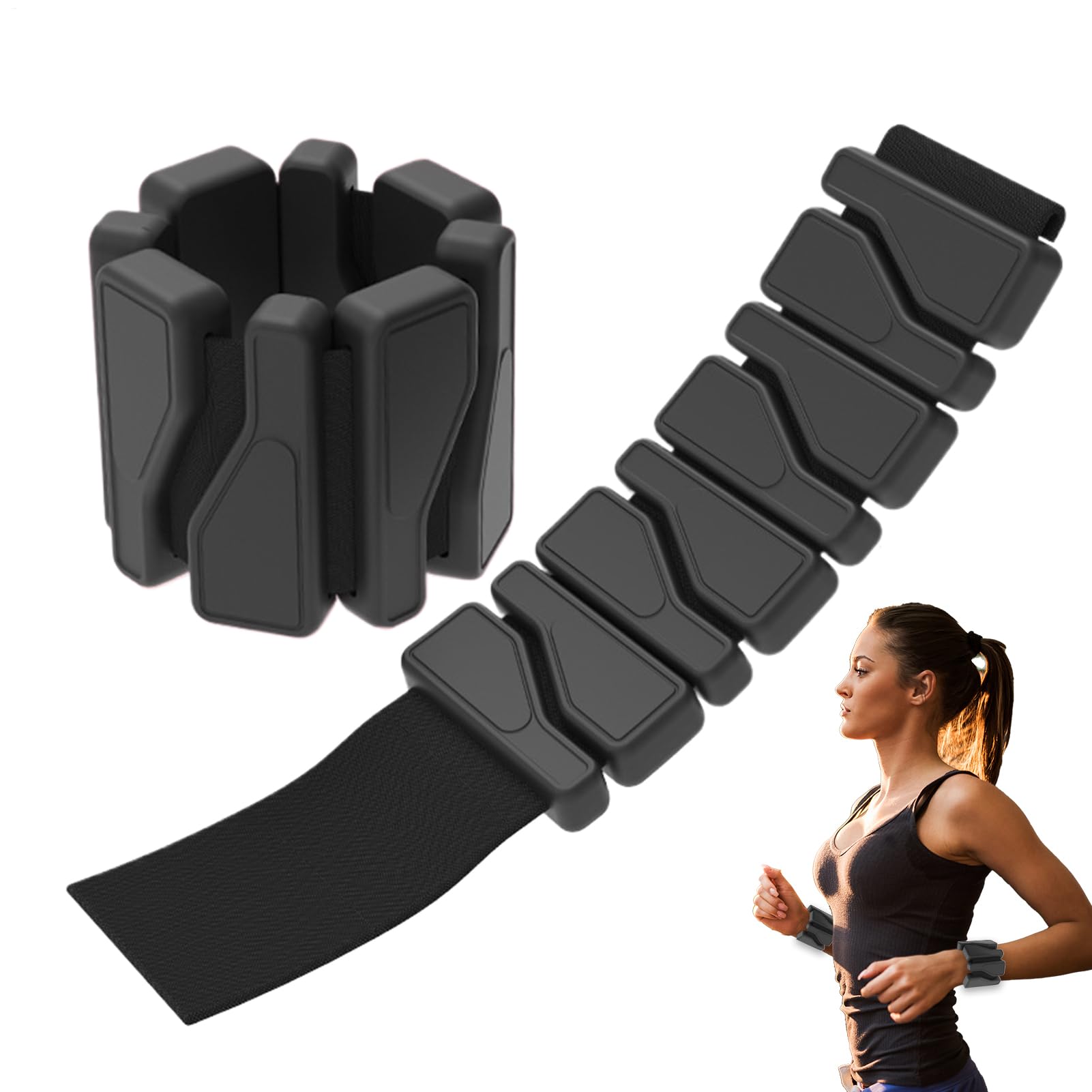 Waga kostki – 2 obciążniki ręczne, regulowany pasek silikonowy, autentyczny i wygodny design, przenośna kostka, akcesoria fitness dla kobiet, spacery, pilates, balet, fitness, ćwiczenia 7,01
