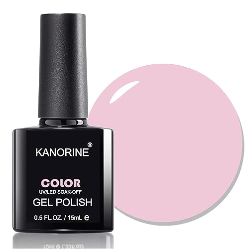 Kanorine Esmalte de uñas de gel rosa claro, gelatina, rosa lechoso, blanco, melocotón, translúcido, esmalte de gel de curado con luz UV, para arte