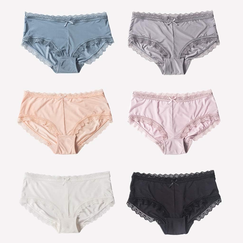 DIoFent Mutande Bikini Slip Merletto delle Signore di qualità del Pannello Riassunti Sexy Vita Alta Mutandoni Hipster Intima, Confezione da 4 (Color : C, Size : Medium)