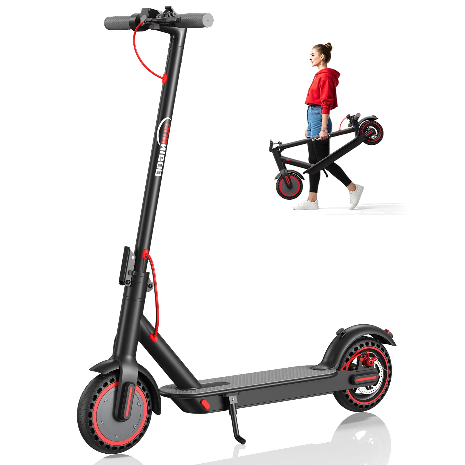 Electric Scooter for Adults 15 25 Miles Long Range 500W Peak Motor 19Mph Top Speed Dual Brake APP