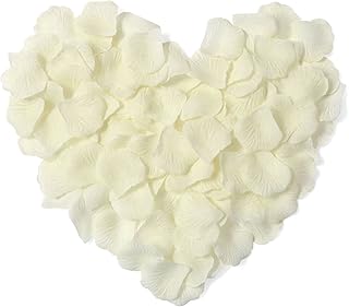 AKOAK 1000 Pieces Ivory Silk Rose Petals Artificial Flower Wedding Party Decoration